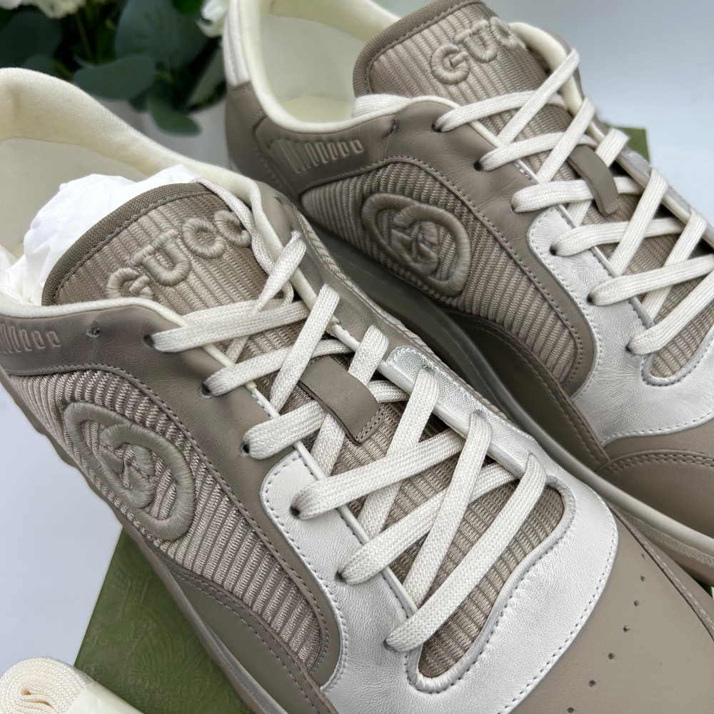 Men’s Gucci Mac 80 Dune Color Way low top sneakers size 13 made in Italy - Picture 2 of 11